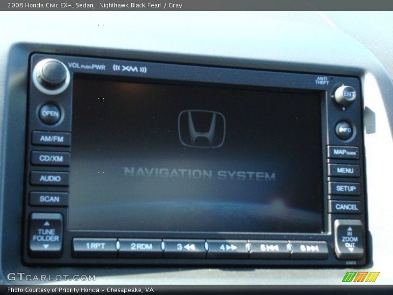 Nighthawk Black Pearl / Gray 2008 Honda Civic EX-L Sedan
