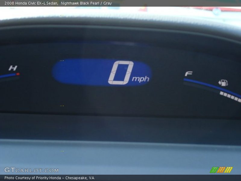 Nighthawk Black Pearl / Gray 2008 Honda Civic EX-L Sedan