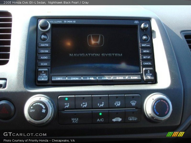 Nighthawk Black Pearl / Gray 2008 Honda Civic EX-L Sedan