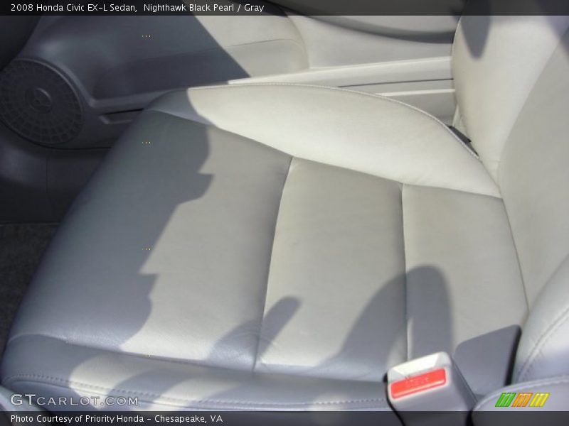 Nighthawk Black Pearl / Gray 2008 Honda Civic EX-L Sedan