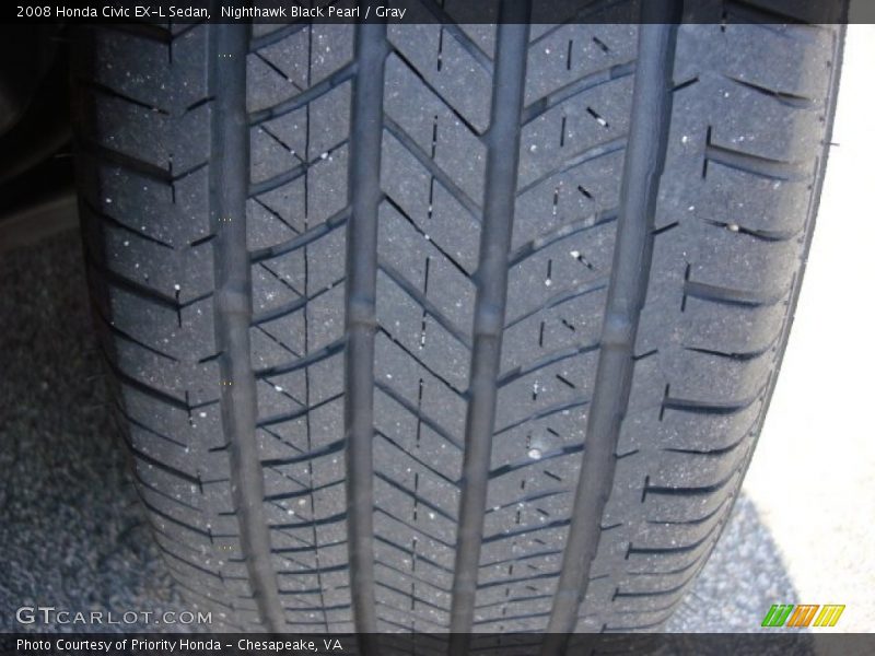 Nighthawk Black Pearl / Gray 2008 Honda Civic EX-L Sedan