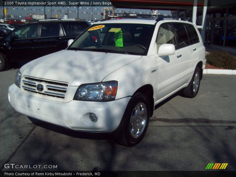 Super White / Ivory Beige 2006 Toyota Highlander Sport 4WD