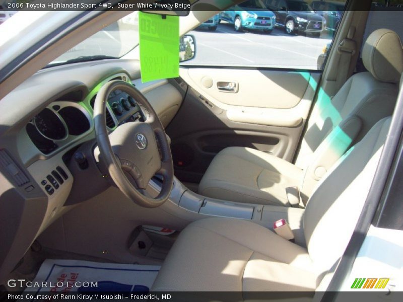 Super White / Ivory Beige 2006 Toyota Highlander Sport 4WD