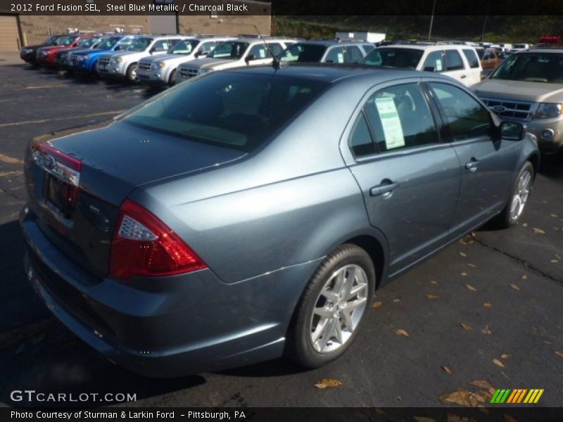 Steel Blue Metallic / Charcoal Black 2012 Ford Fusion SEL