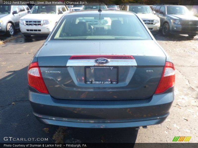 Steel Blue Metallic / Charcoal Black 2012 Ford Fusion SEL