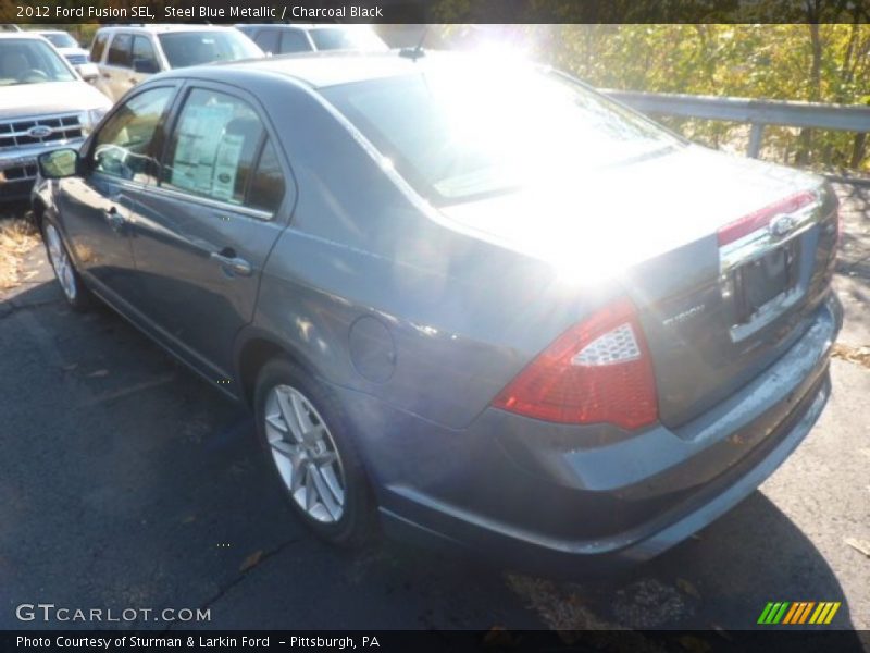 Steel Blue Metallic / Charcoal Black 2012 Ford Fusion SEL