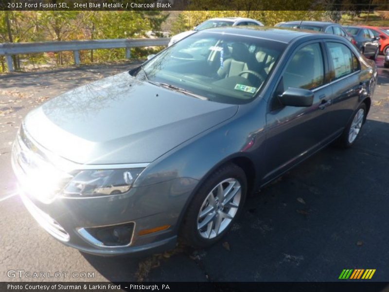 Steel Blue Metallic / Charcoal Black 2012 Ford Fusion SEL