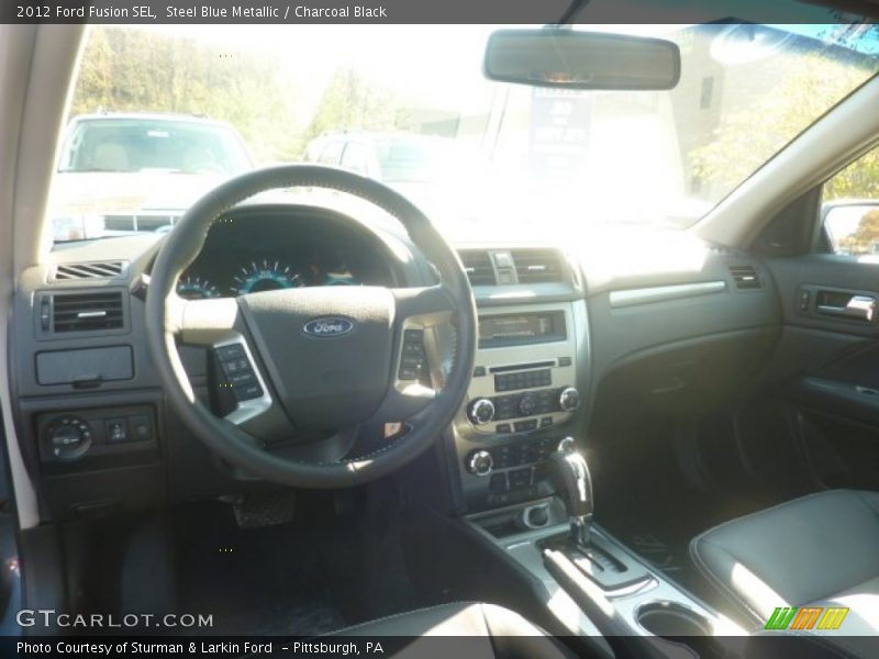Steel Blue Metallic / Charcoal Black 2012 Ford Fusion SEL