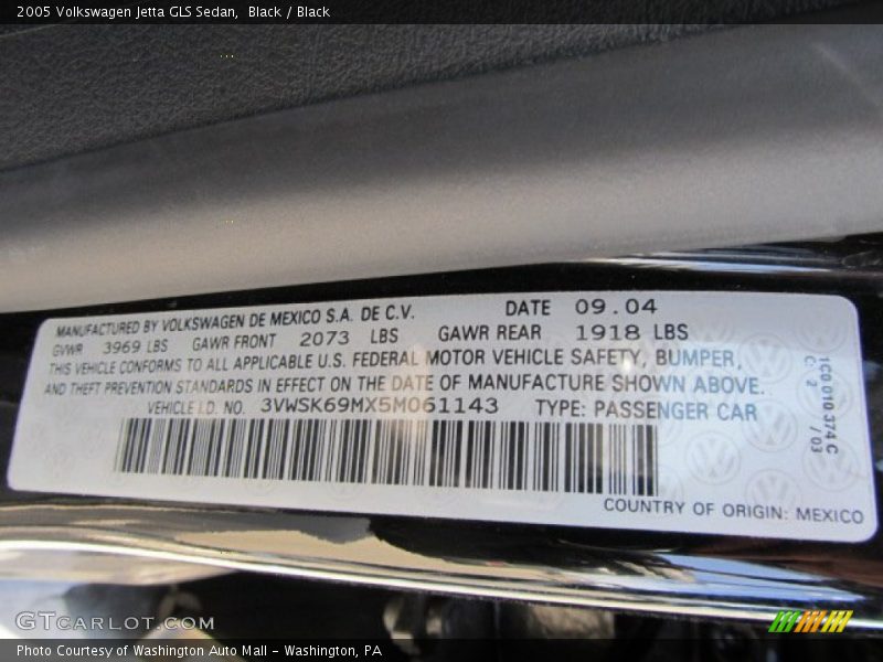 Black / Black 2005 Volkswagen Jetta GLS Sedan