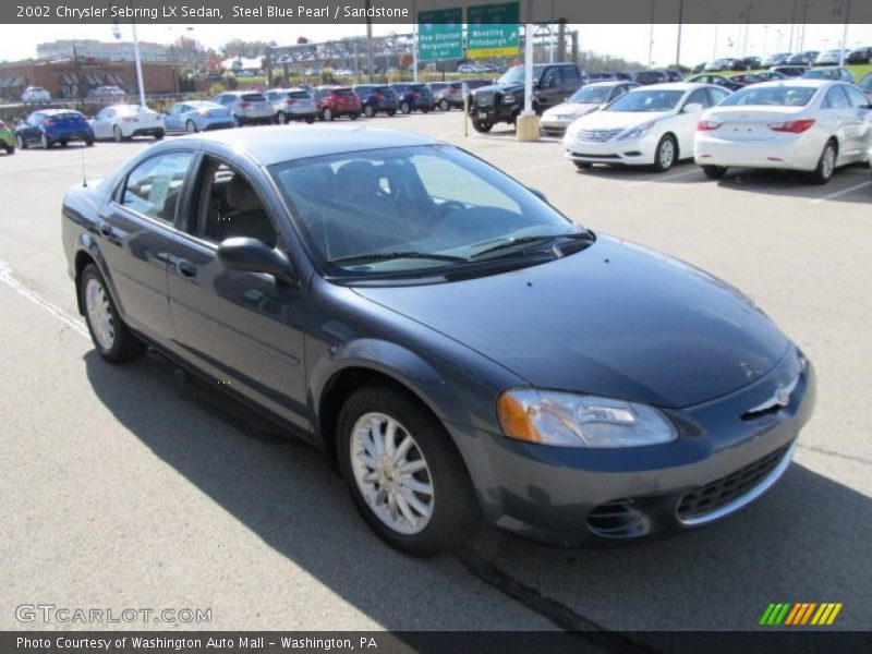 Steel Blue Pearl / Sandstone 2002 Chrysler Sebring LX Sedan