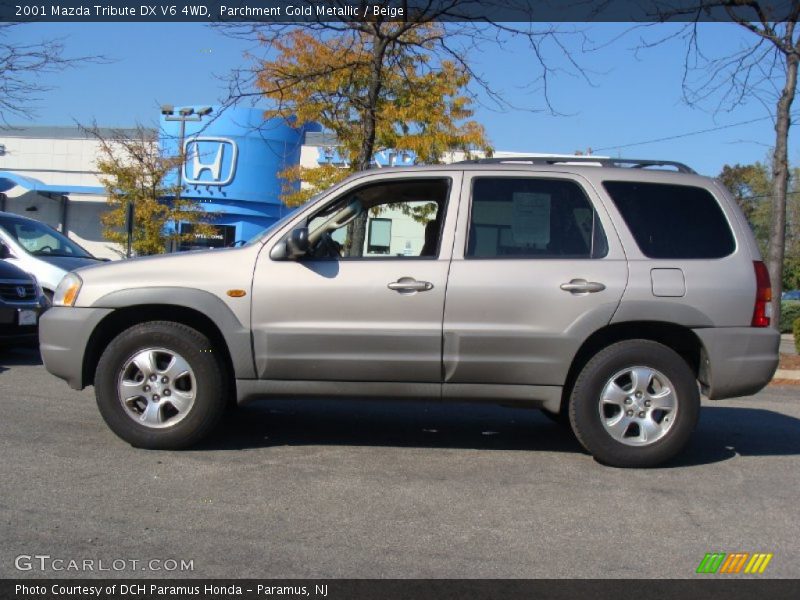 Parchment Gold Metallic / Beige 2001 Mazda Tribute DX V6 4WD