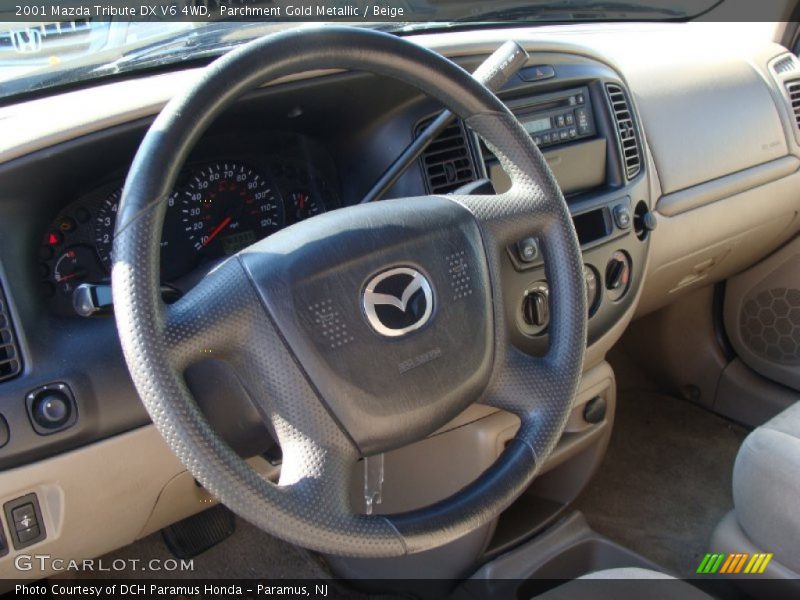 Parchment Gold Metallic / Beige 2001 Mazda Tribute DX V6 4WD