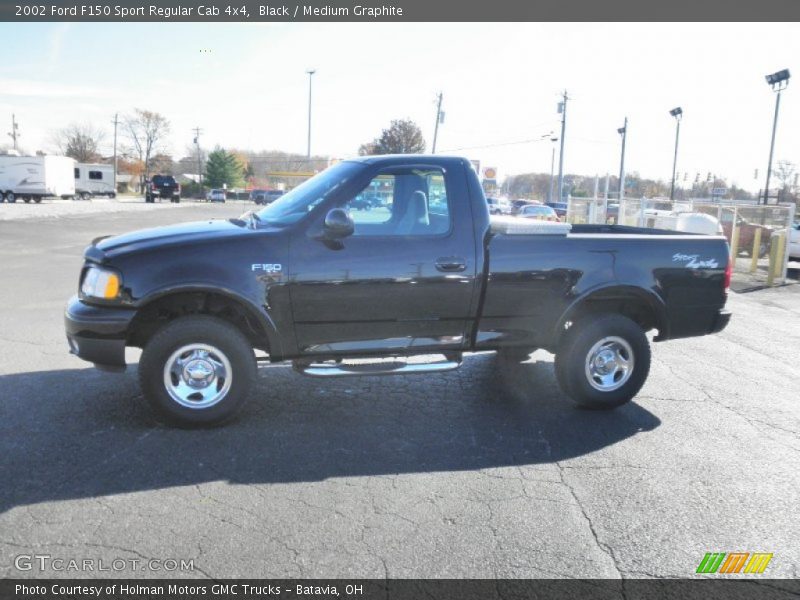Black / Medium Graphite 2002 Ford F150 Sport Regular Cab 4x4