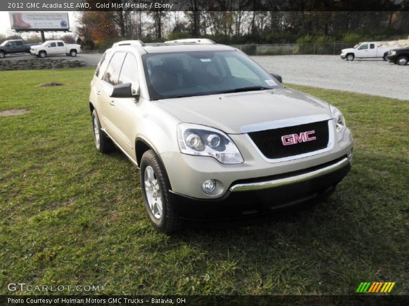 Gold Mist Metallic / Ebony 2012 GMC Acadia SLE AWD