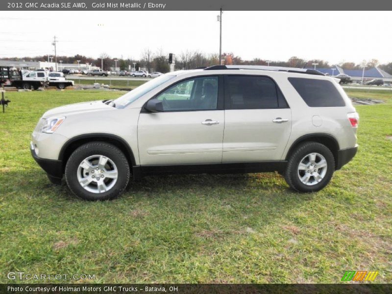 Gold Mist Metallic / Ebony 2012 GMC Acadia SLE AWD