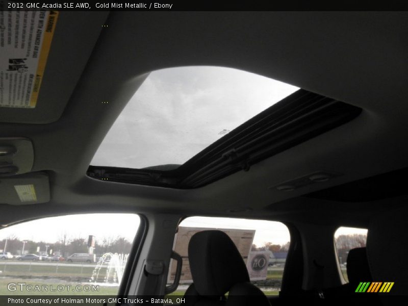 Gold Mist Metallic / Ebony 2012 GMC Acadia SLE AWD