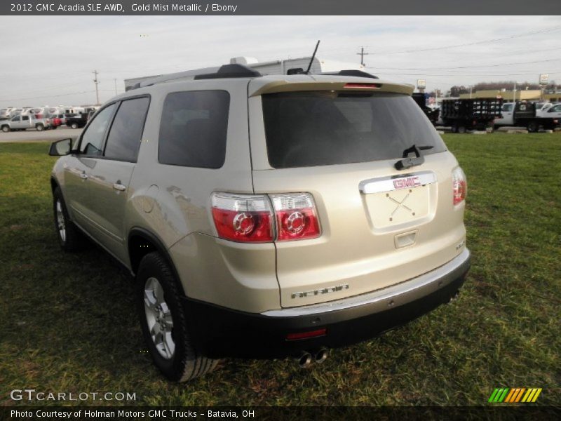 Gold Mist Metallic / Ebony 2012 GMC Acadia SLE AWD