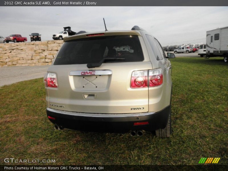 Gold Mist Metallic / Ebony 2012 GMC Acadia SLE AWD