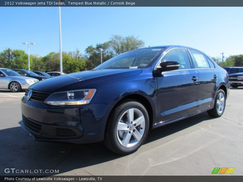 Tempest Blue Metallic / Cornsilk Beige 2012 Volkswagen Jetta TDI Sedan