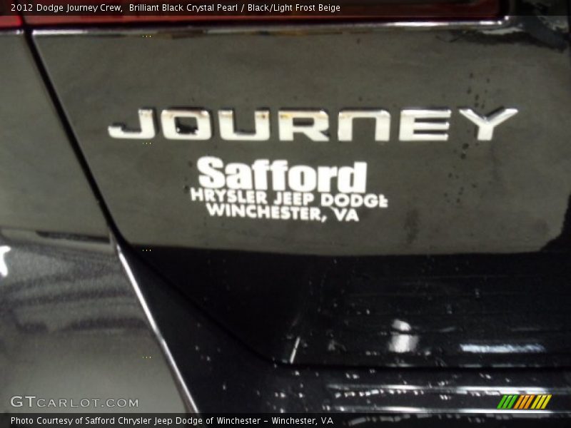 Brilliant Black Crystal Pearl / Black/Light Frost Beige 2012 Dodge Journey Crew