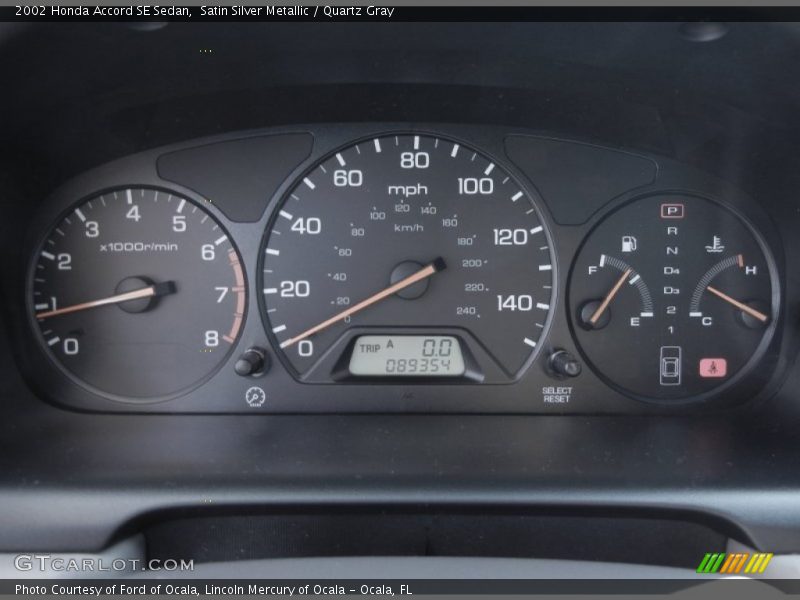  2002 Accord SE Sedan SE Sedan Gauges