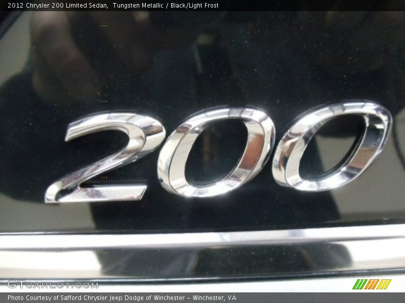 Tungsten Metallic / Black/Light Frost 2012 Chrysler 200 Limited Sedan
