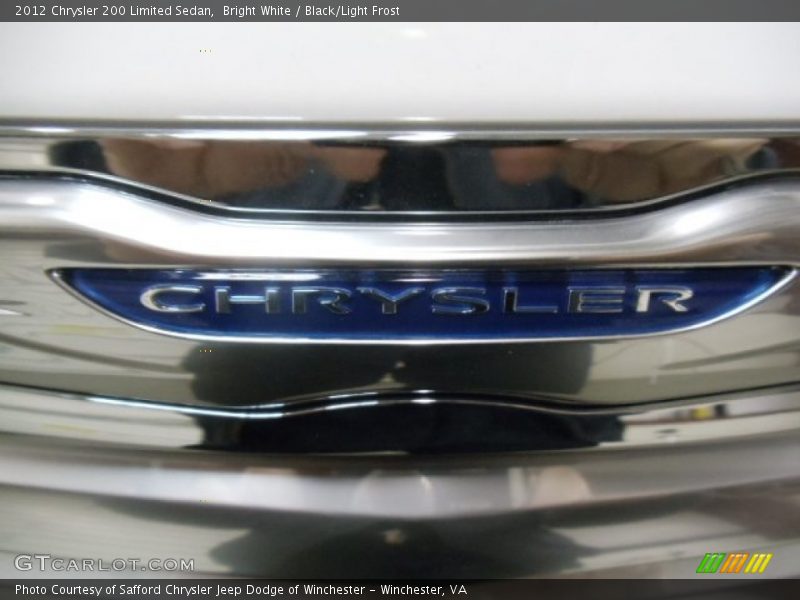 Bright White / Black/Light Frost 2012 Chrysler 200 Limited Sedan