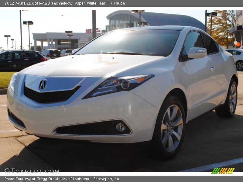 Aspen White Pearl II / Taupe 2012 Acura ZDX SH-AWD Technology