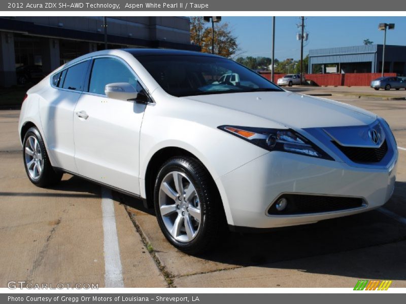 Aspen White Pearl II / Taupe 2012 Acura ZDX SH-AWD Technology