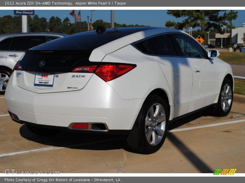 Aspen White Pearl II / Taupe 2012 Acura ZDX SH-AWD Technology