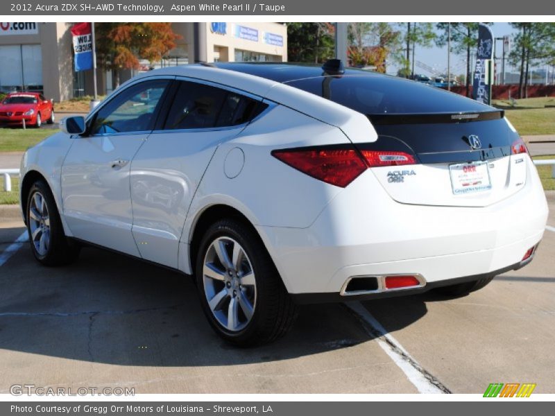Aspen White Pearl II / Taupe 2012 Acura ZDX SH-AWD Technology
