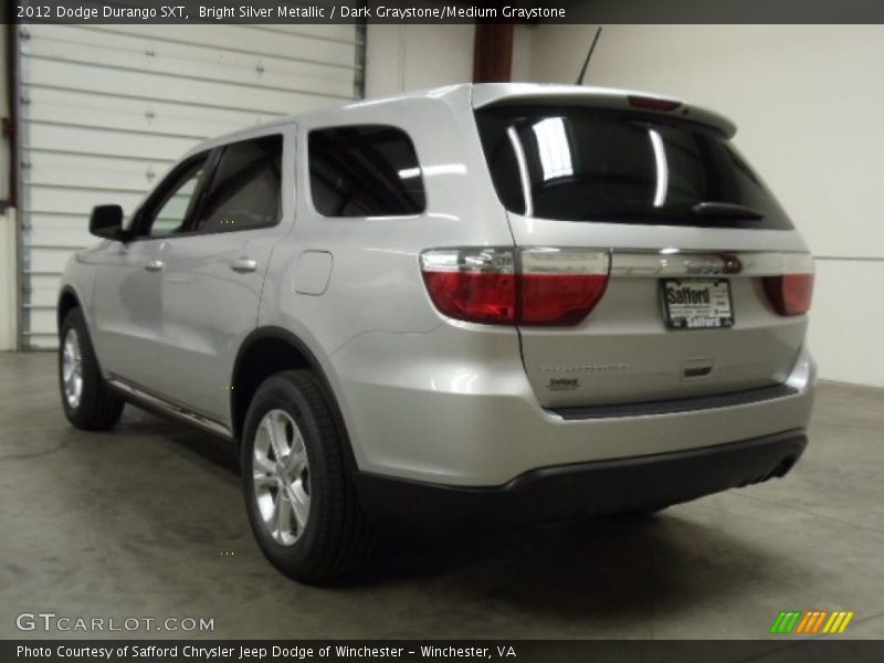 Bright Silver Metallic / Dark Graystone/Medium Graystone 2012 Dodge Durango SXT
