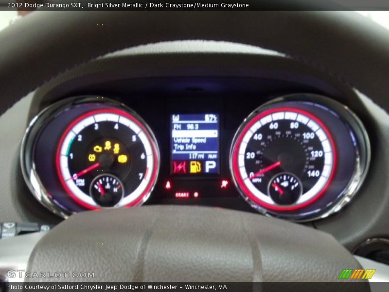 Bright Silver Metallic / Dark Graystone/Medium Graystone 2012 Dodge Durango SXT