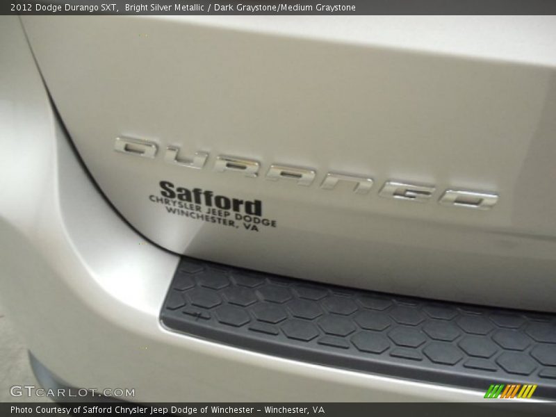 Bright Silver Metallic / Dark Graystone/Medium Graystone 2012 Dodge Durango SXT