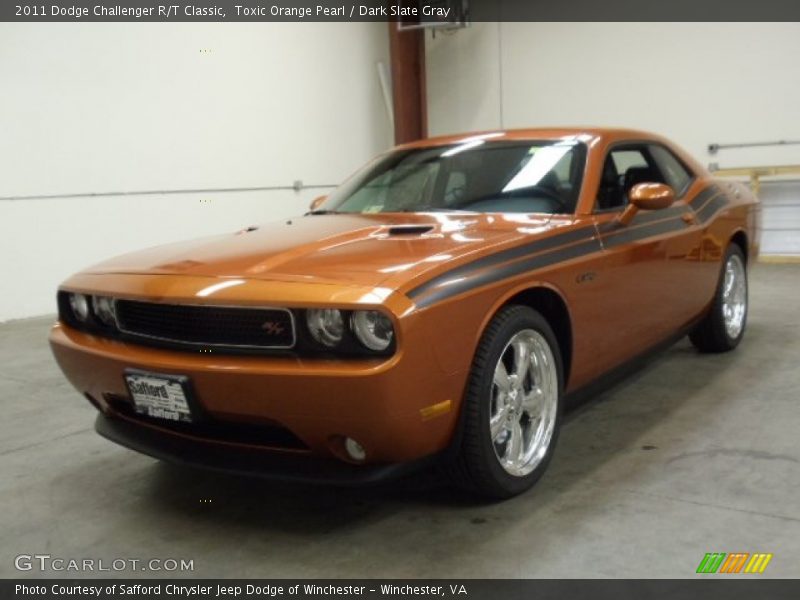 Toxic Orange Pearl / Dark Slate Gray 2011 Dodge Challenger R/T Classic