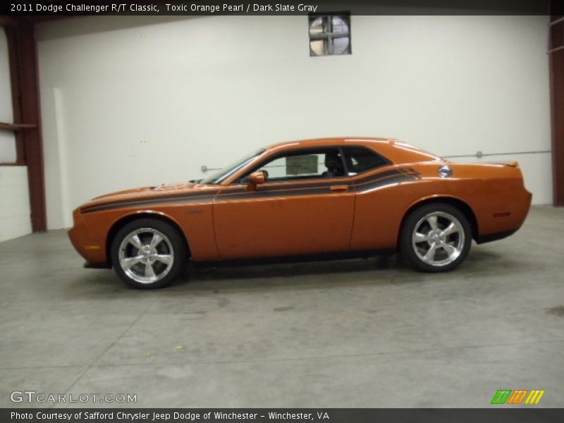 Toxic Orange Pearl / Dark Slate Gray 2011 Dodge Challenger R/T Classic