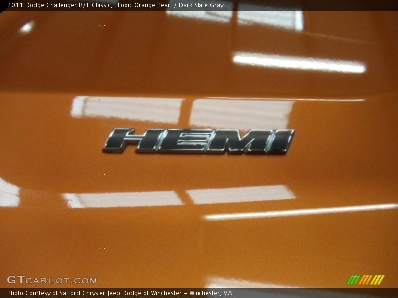 Toxic Orange Pearl / Dark Slate Gray 2011 Dodge Challenger R/T Classic