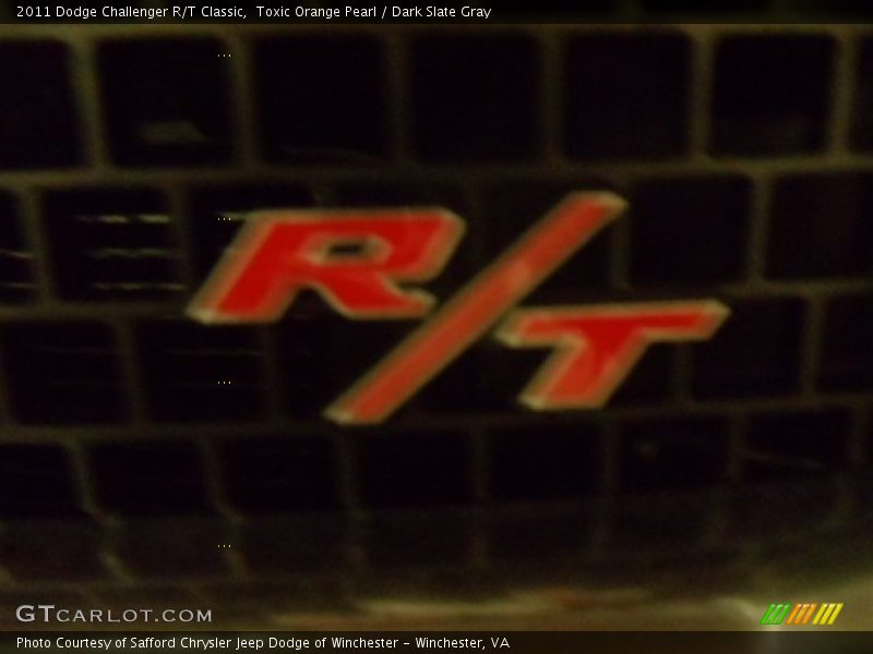 Toxic Orange Pearl / Dark Slate Gray 2011 Dodge Challenger R/T Classic