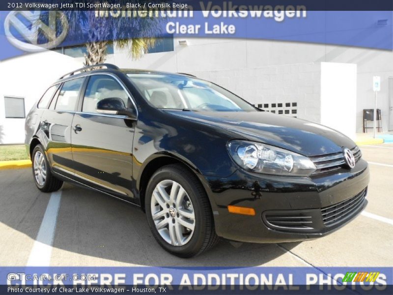 Black / Cornsilk Beige 2012 Volkswagen Jetta TDI SportWagen