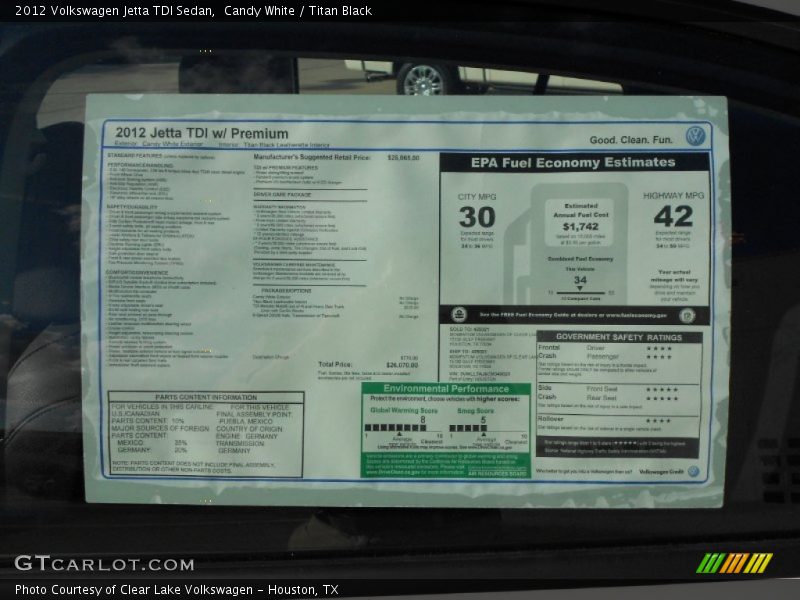 Candy White / Titan Black 2012 Volkswagen Jetta TDI Sedan