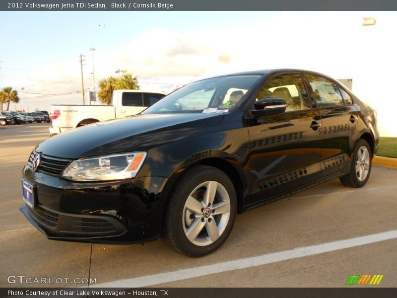 Black / Cornsilk Beige 2012 Volkswagen Jetta TDI Sedan