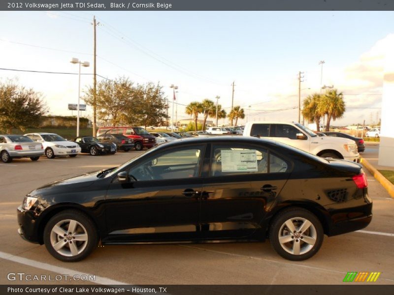 Black / Cornsilk Beige 2012 Volkswagen Jetta TDI Sedan