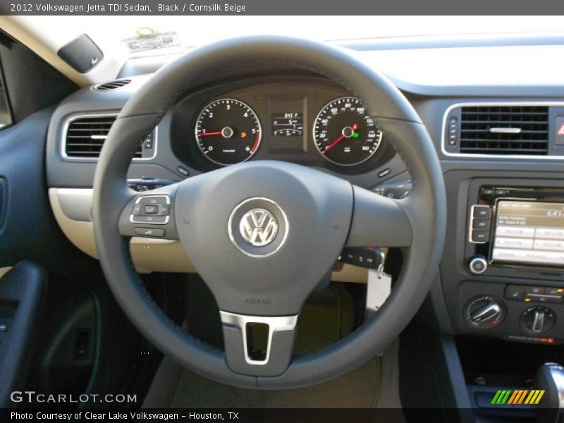 Black / Cornsilk Beige 2012 Volkswagen Jetta TDI Sedan
