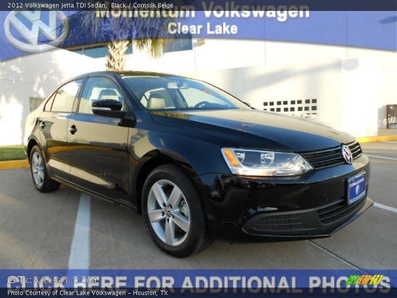 Black / Cornsilk Beige 2012 Volkswagen Jetta TDI Sedan