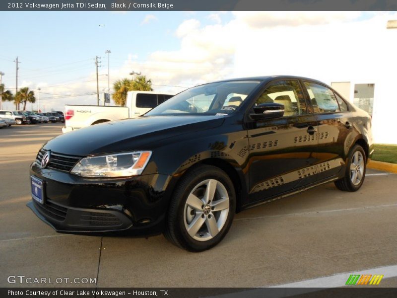 Black / Cornsilk Beige 2012 Volkswagen Jetta TDI Sedan