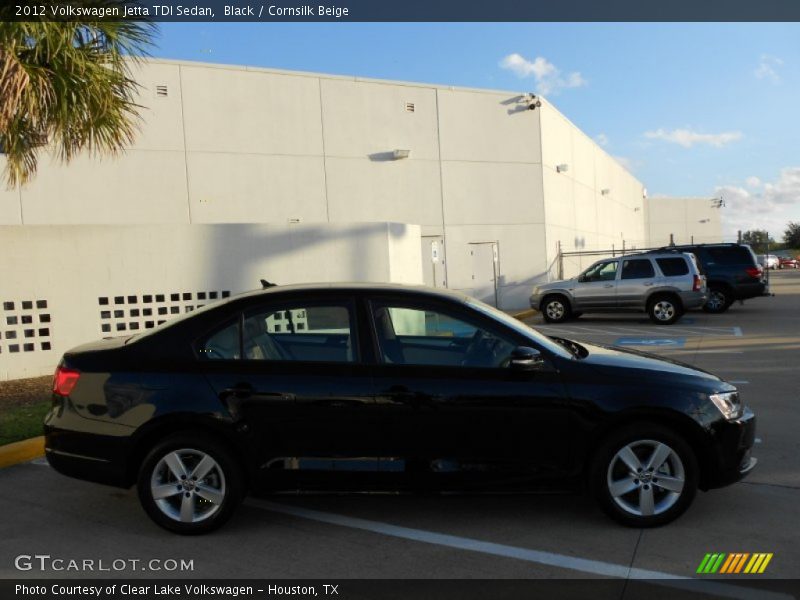 Black / Cornsilk Beige 2012 Volkswagen Jetta TDI Sedan