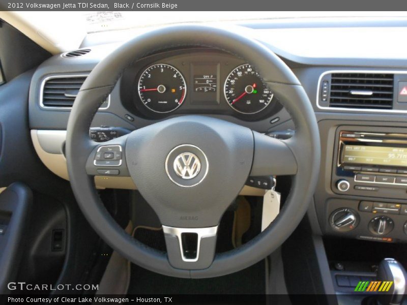 Black / Cornsilk Beige 2012 Volkswagen Jetta TDI Sedan