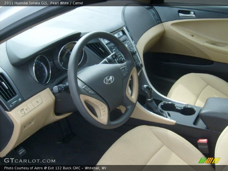 Pearl White / Camel 2011 Hyundai Sonata GLS