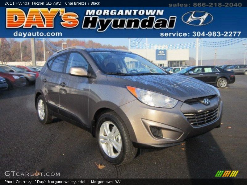 Chai Bronze / Black 2011 Hyundai Tucson GLS AWD