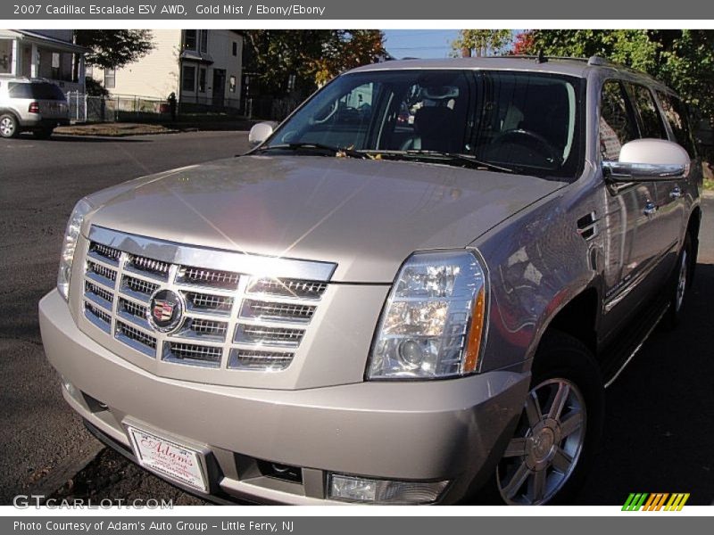 Gold Mist / Ebony/Ebony 2007 Cadillac Escalade ESV AWD